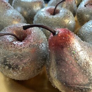 Glittery Decorative Apples and Pears